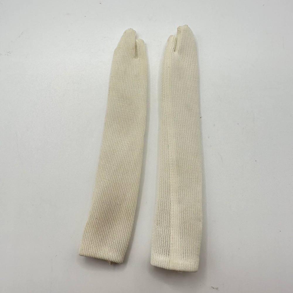 Vintage 1960s Barbie White Tricot Long Opera Gloves Doll Accessory Mattel